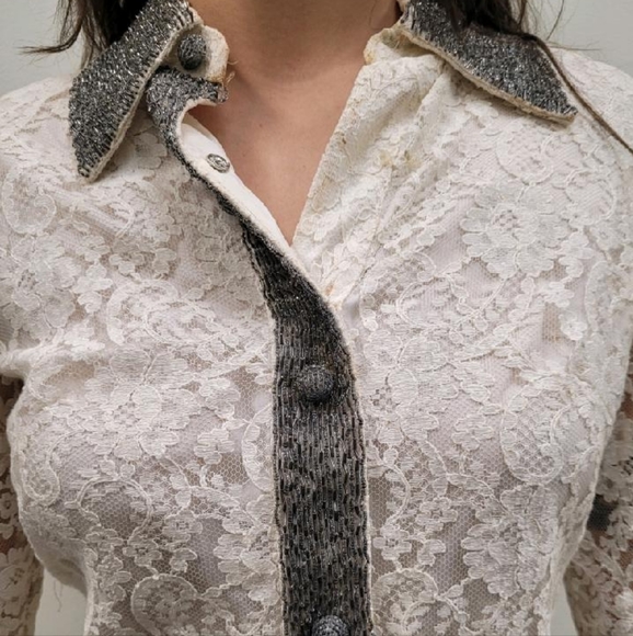 Vintage MCM Charles & Co Lace and beaded dress - Picture 2 of 11